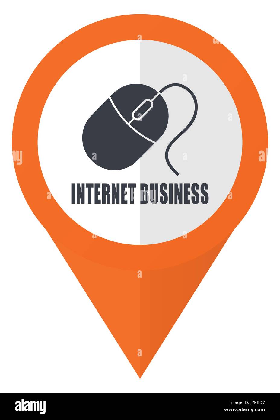 Internet business orange pointer vector icon in eps 10 isolated on white background. Stock Vector