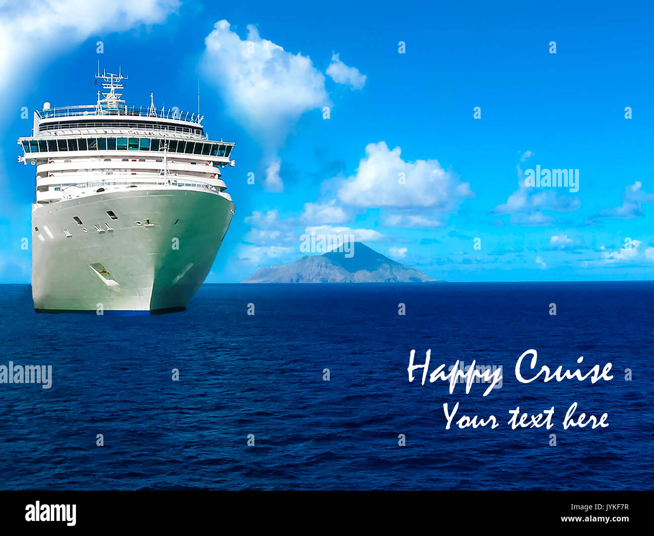 Cruise ship in open water - front view Stock Photo - Alamy