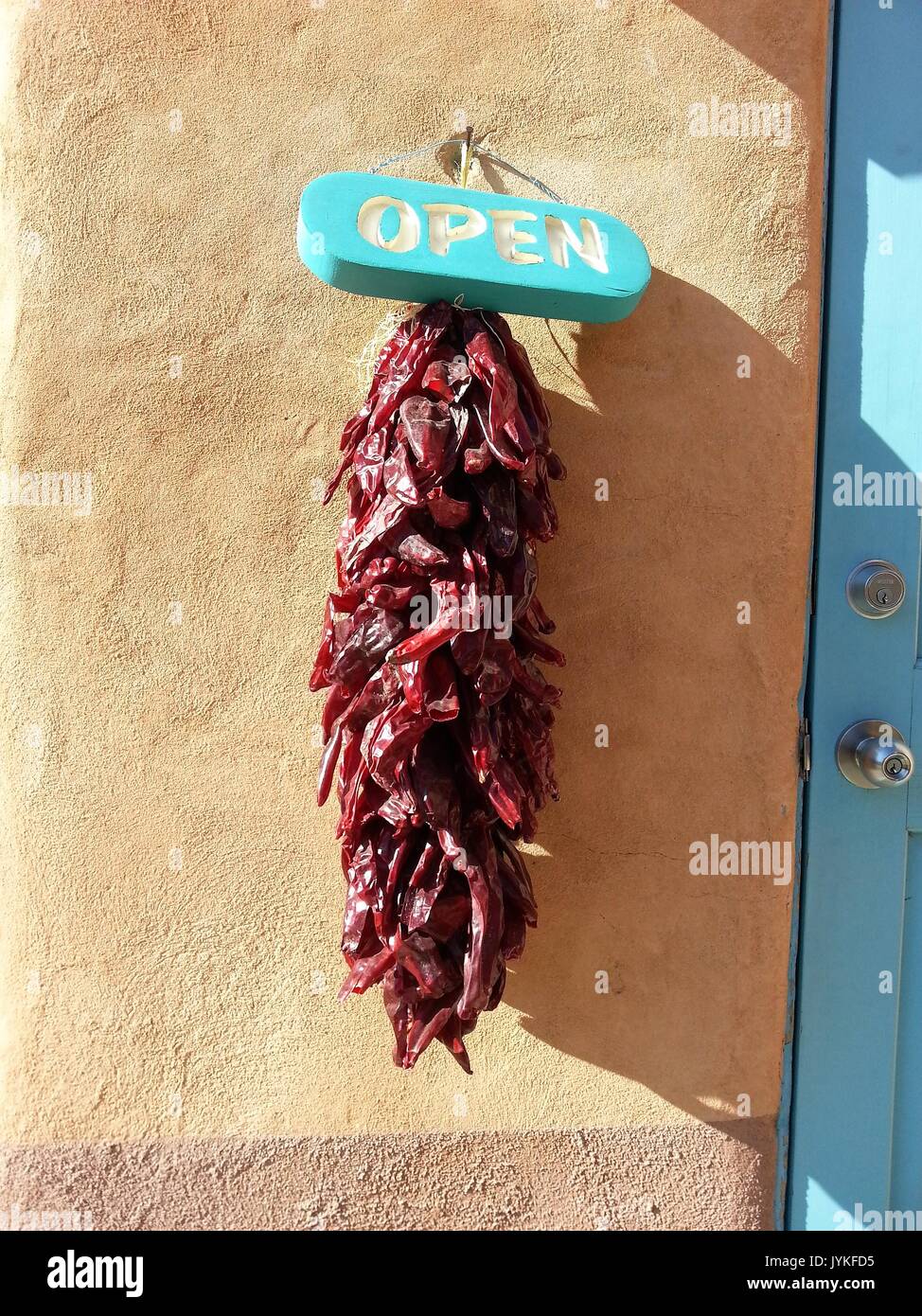 Hanging Chili Pepper Decorations Open Sign Stock Photo 154707873