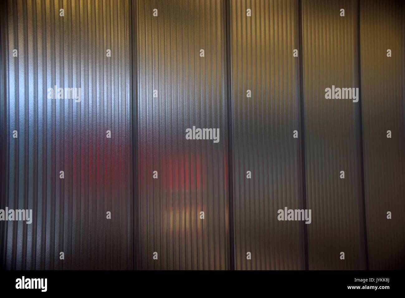 clear plastic Partition wall with reflections, translucent wall