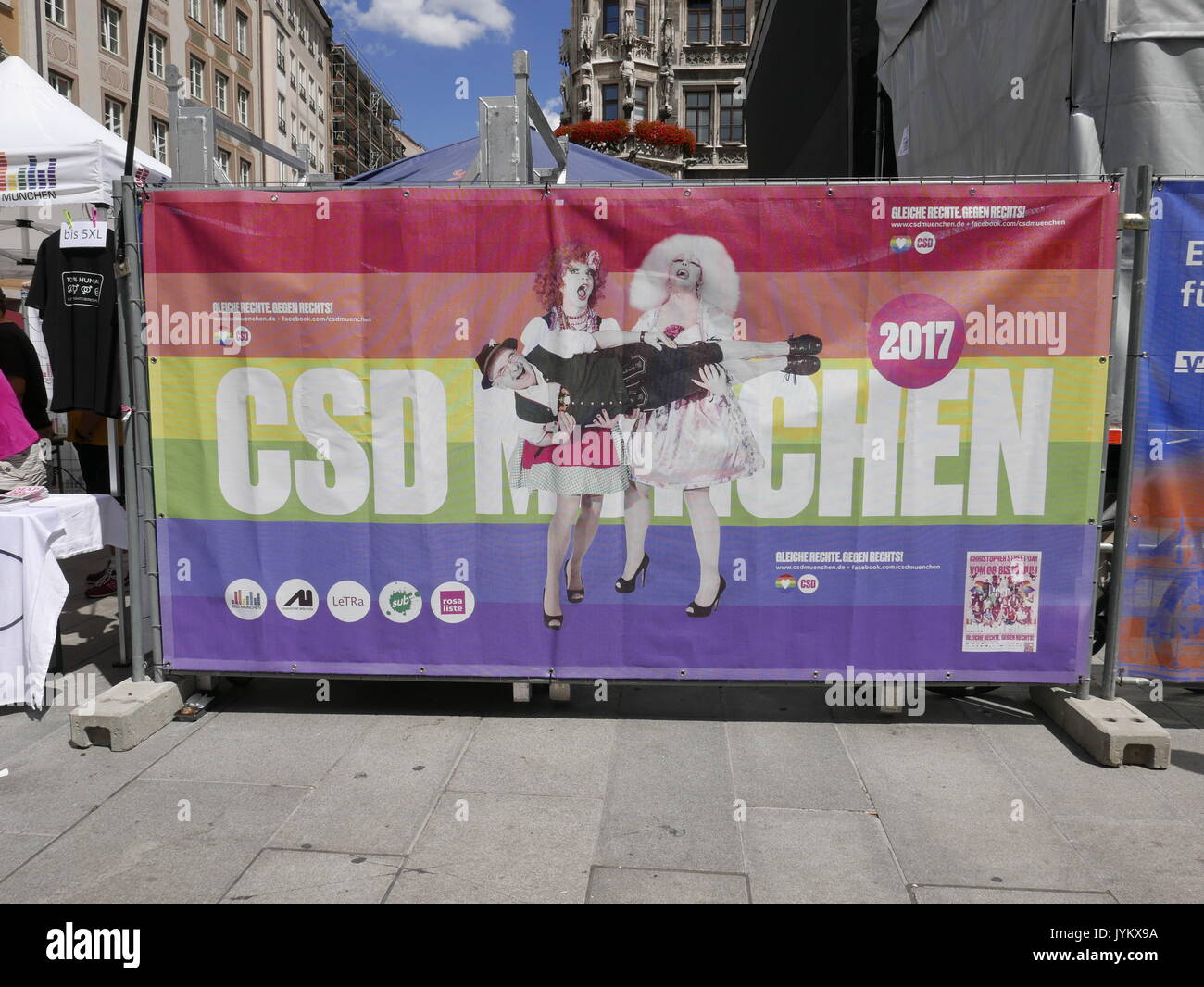 Germany German Munich CSD Christopher's Street Day Marriage for All party concert celebration Stock Photo