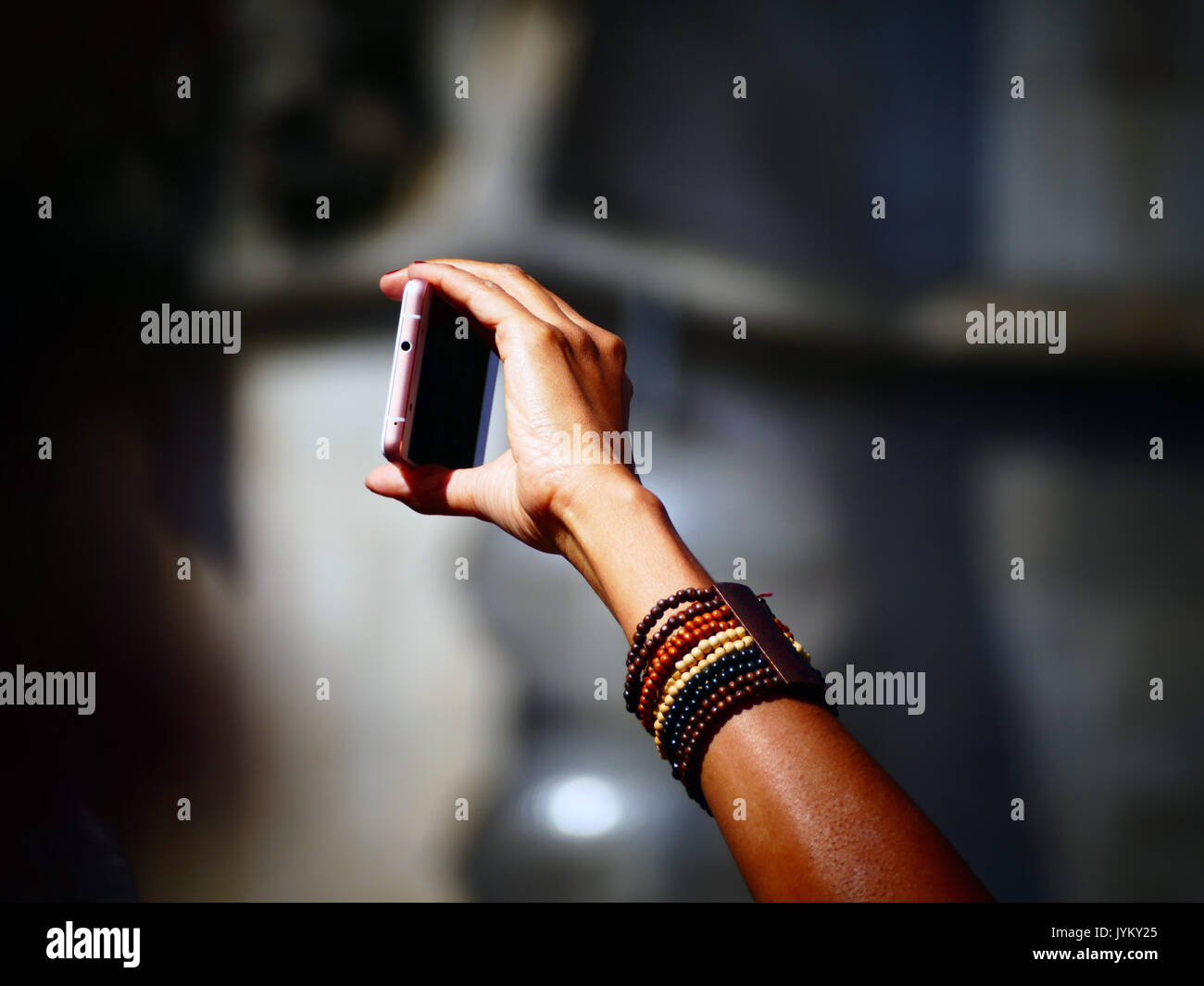 Handheld smartphone filming Christopher's Street Day Marriage for All party concert celebration Stock Photo