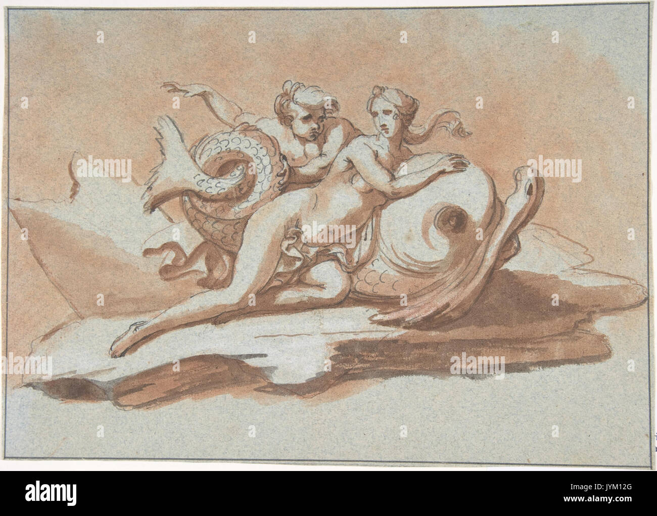 A Sea Nymph And A Triton On A Dolphin Met Dp804013 Stock Photo Alamy