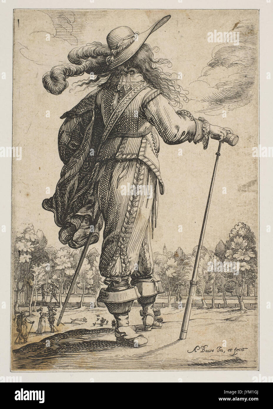 A Man Seen from the Back Leaning on a Croquet Mallet (Le Jouer de mail) MET DP818750 Stock Photo