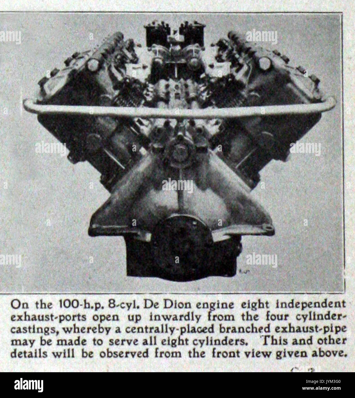 1909 De Dion Bouton 100 HP V 8 cylinder engine, front view Stock Photo -  Alamy