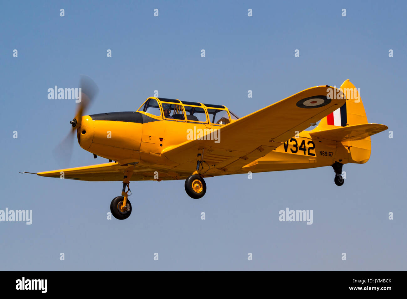 Fairchild PT-19A Cornell in flight during the 2017 Nevada County Airfest Stock Photo