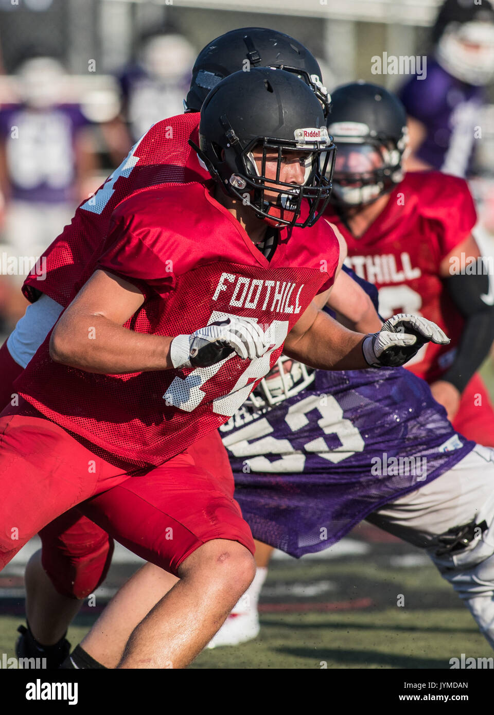 Football action with Shasta vs. Foothill High School in Palo Cedro