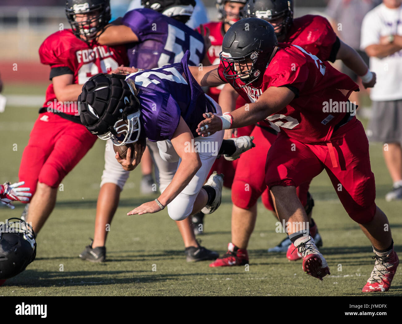 Football action with Shasta vs. Foothill High School in Palo Cedro
