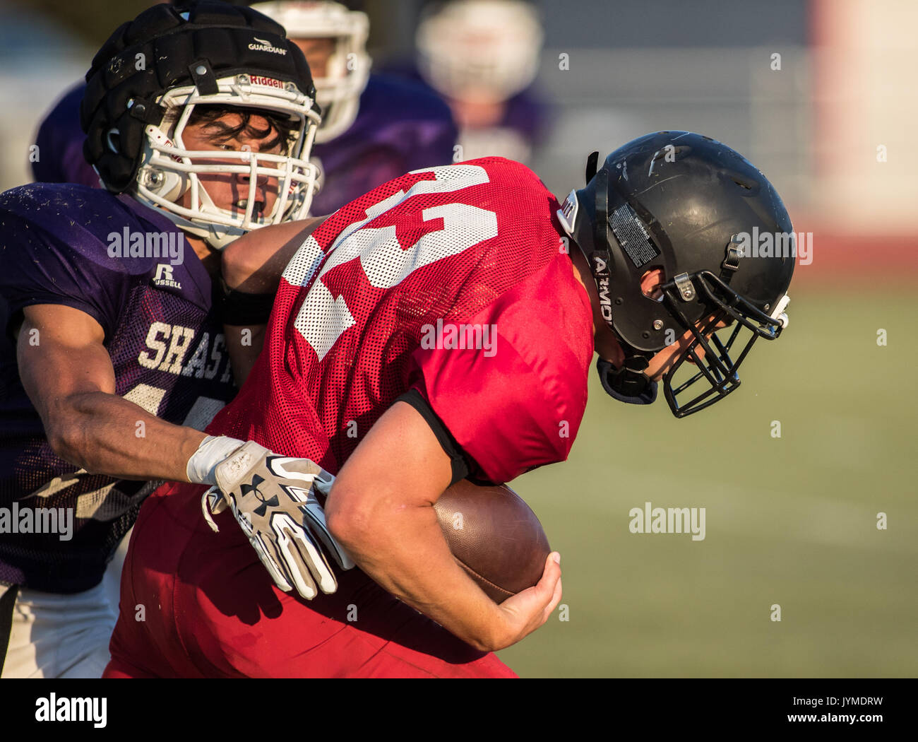 Football action with Shasta vs. Foothill High School in Palo Cedro