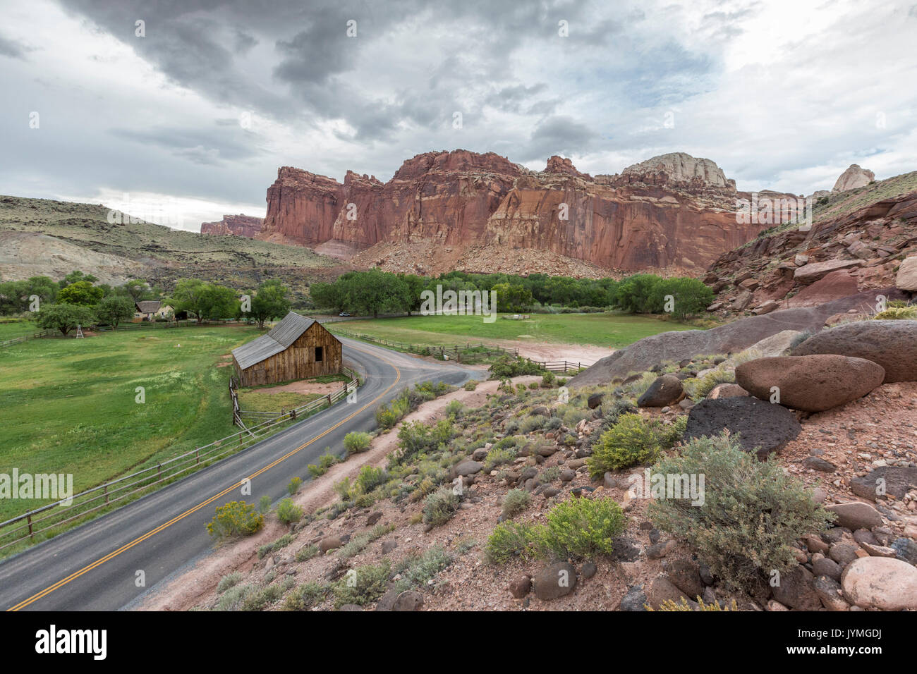 The old barn at Fruita ghost town. Teasdale, Capitol Reef National Park