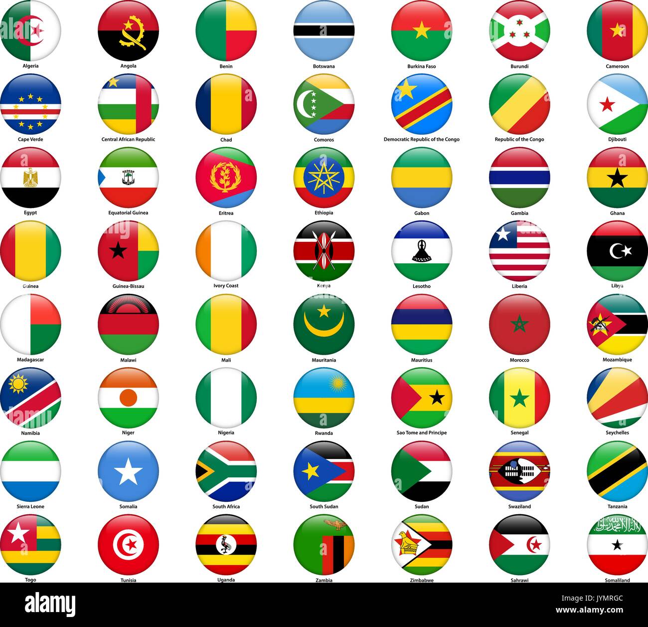 African Countries With Their Flags
