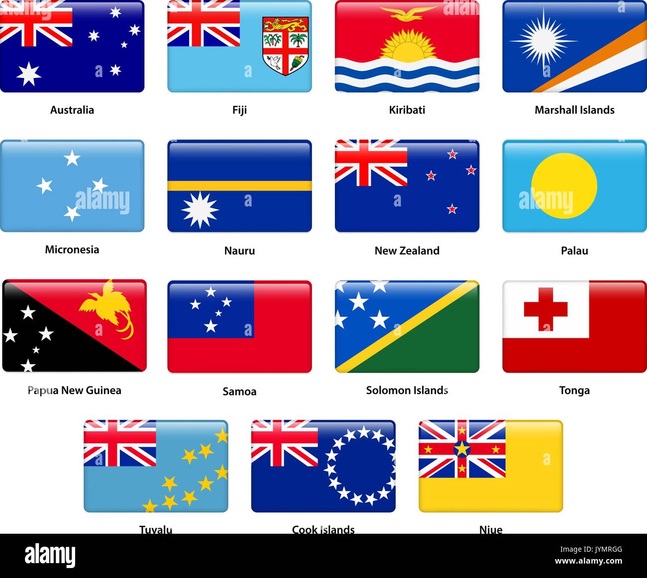 oceania country flags