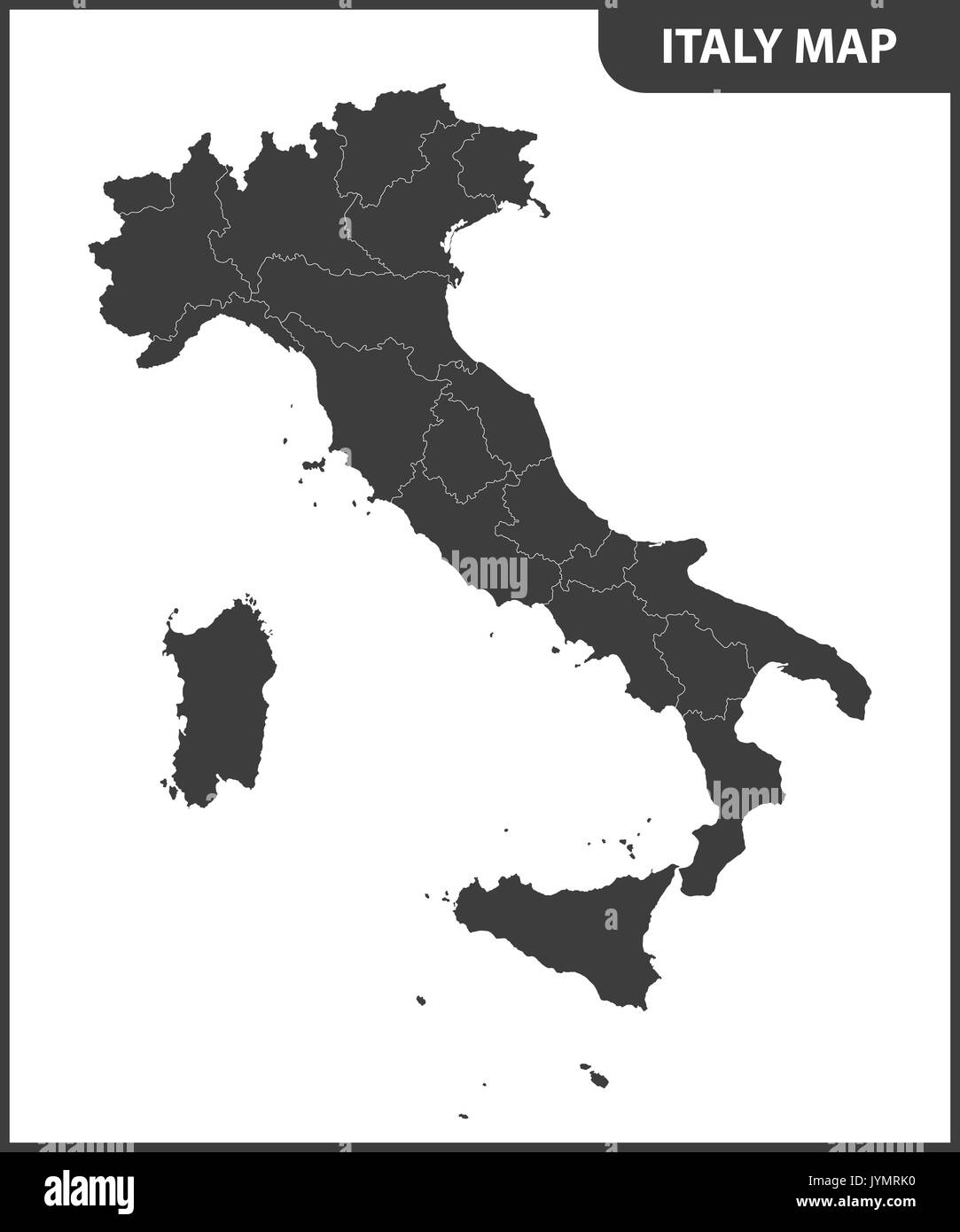 The detailed map of the Italy with regions Stock Vector Image & Art - Alamy