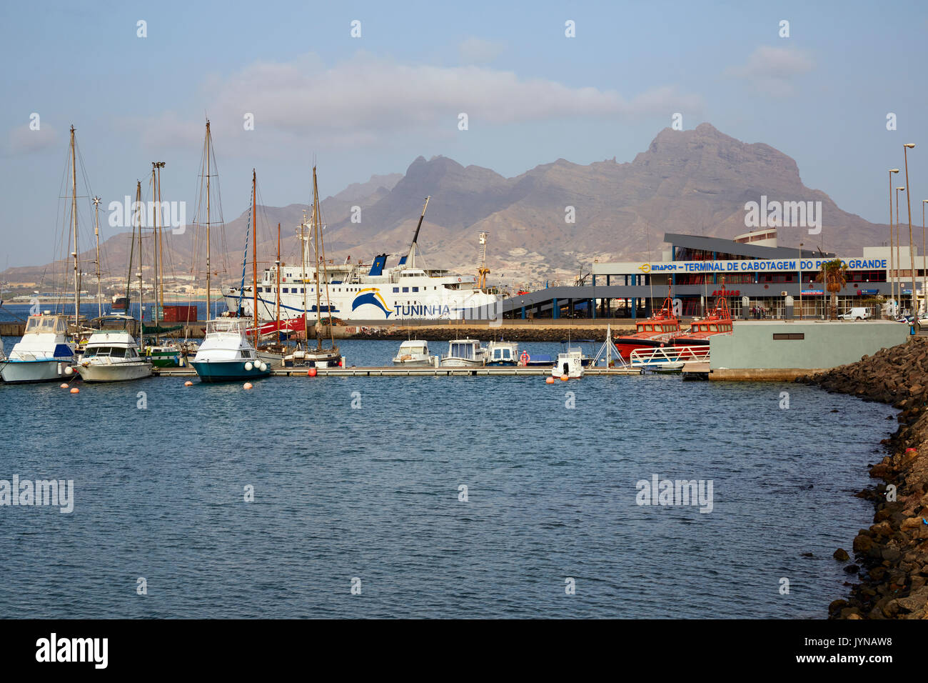 Harbour, Mindelo, Sao Vicente, Cape Verde (Cabo Verde), Africa Stock Photo
