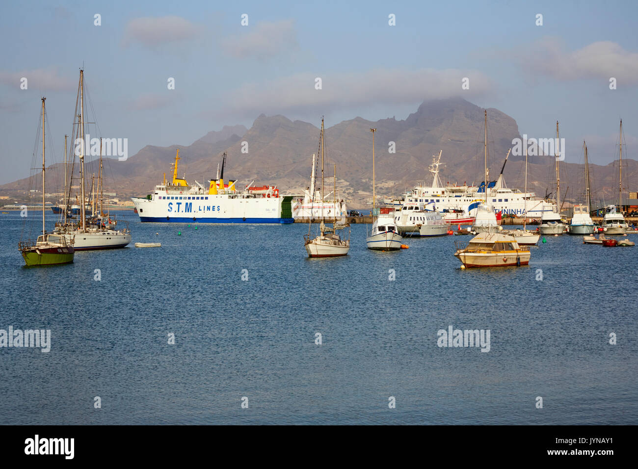 Harbour, Mindelo, Sao Vicente, Cape Verde (Cabo Verde), Africa Stock Photo