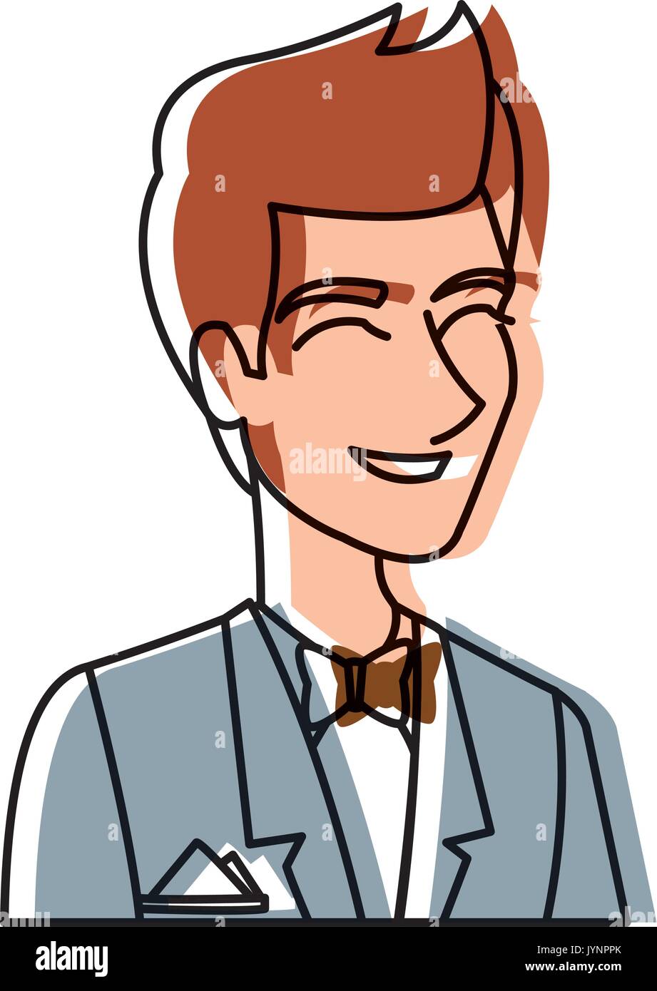 portrait happy groom in a wedding suit laughing Stock Vector Image ...