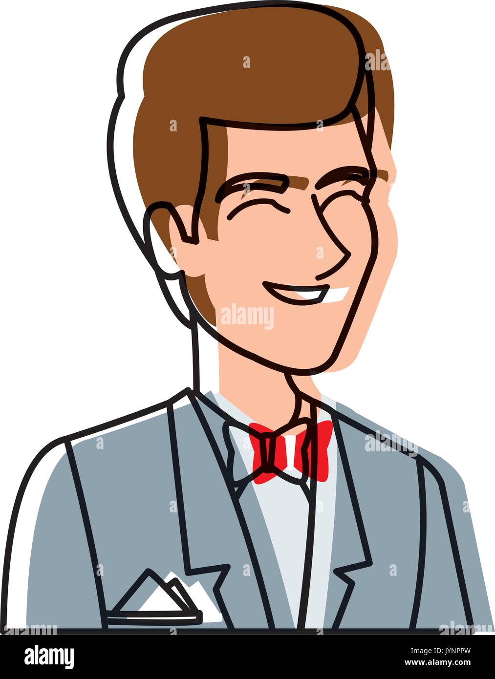 portrait happy groom in a wedding suit laughing Stock Vector Image ...