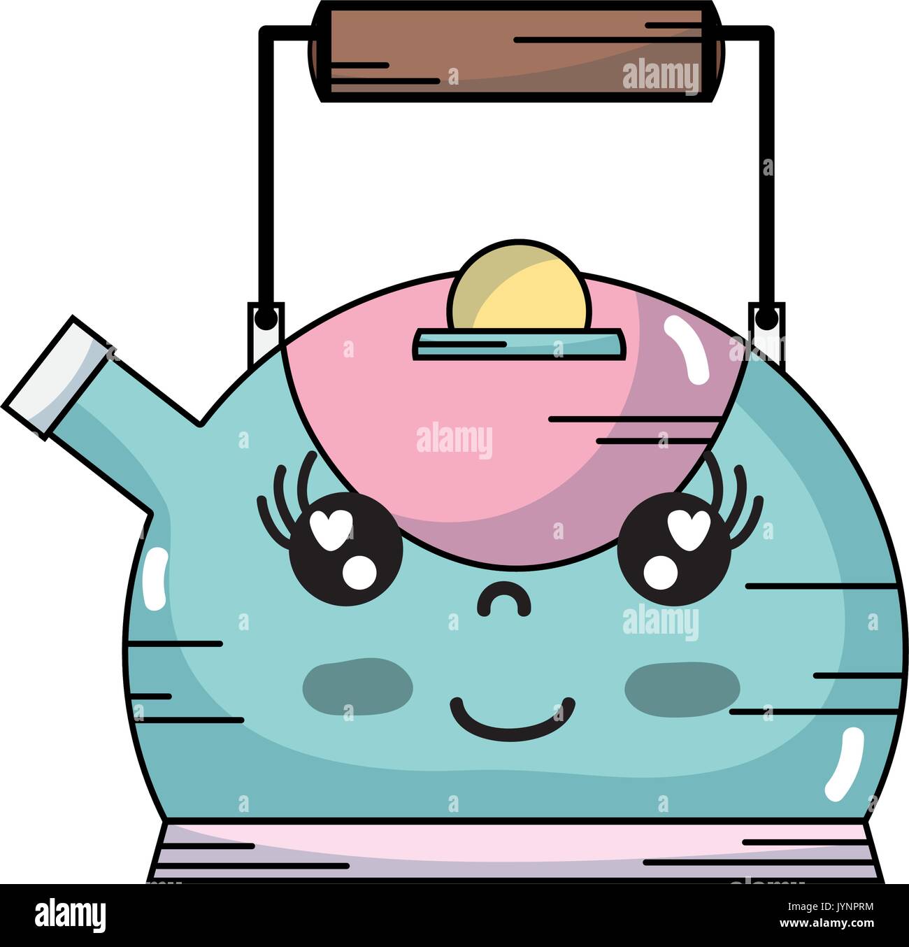 kawaii cute happy teapot utensil Stock Vector Image & Art Alamy