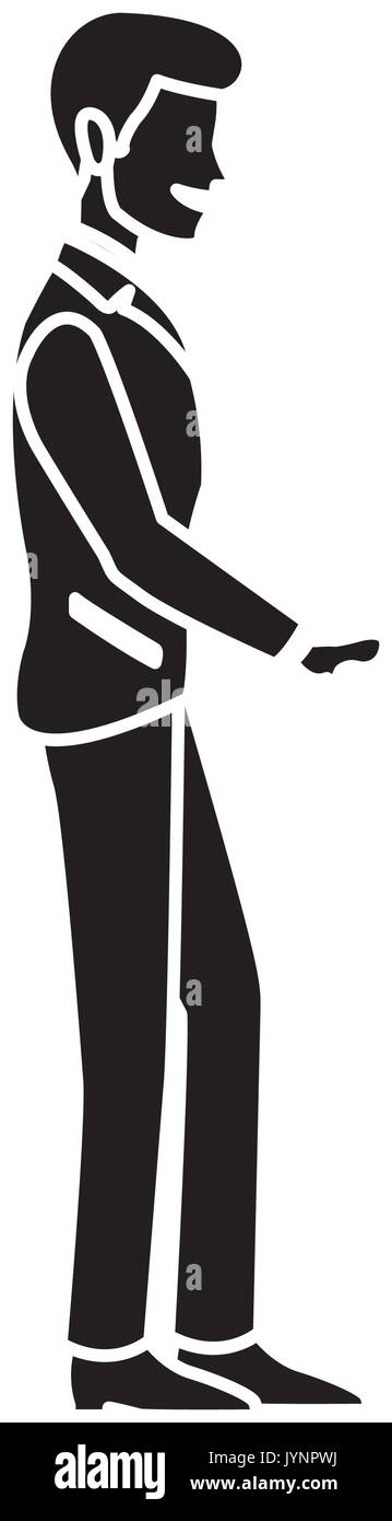happy wedding groom in suit elegant standing character Stock Vector ...