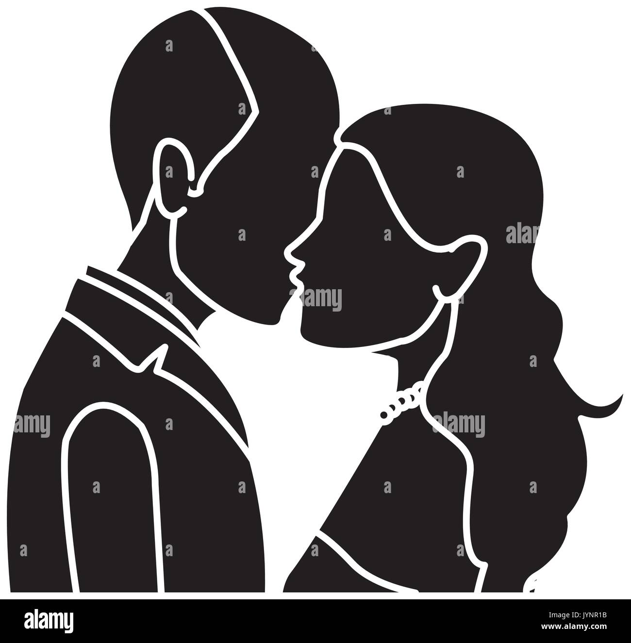 romantic couple wedding woman and man kissing Stock Vector Image & Art ...