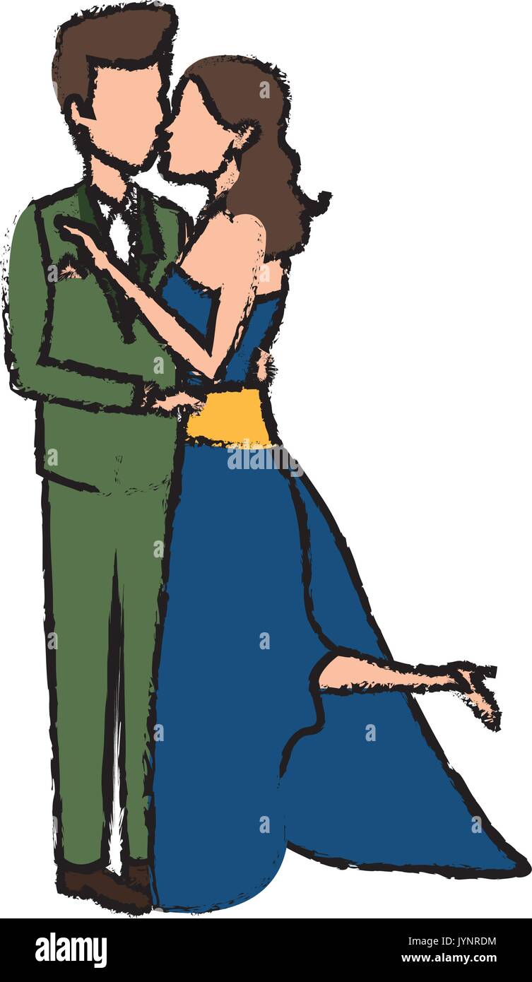 romantic couple wedding woman and man kissing Stock Vector Image & Art ...
