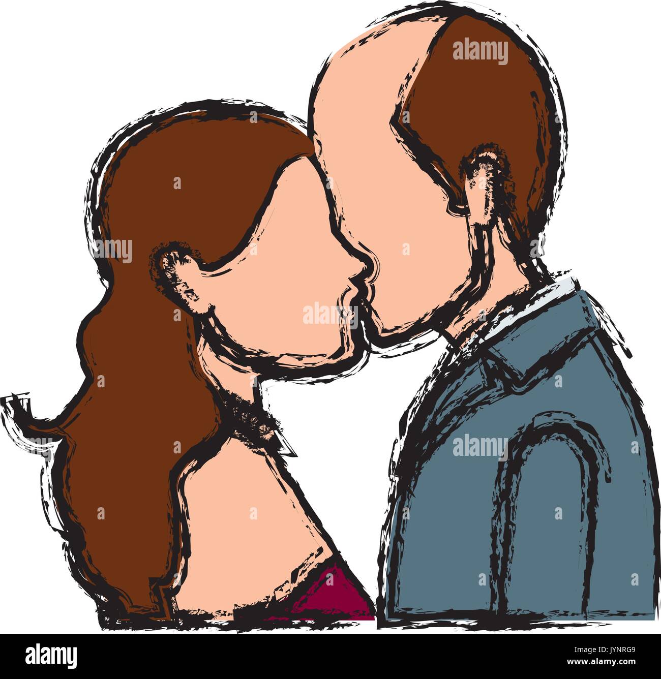 romantic couple wedding woman and man kissing Stock Vector Image & Art ...