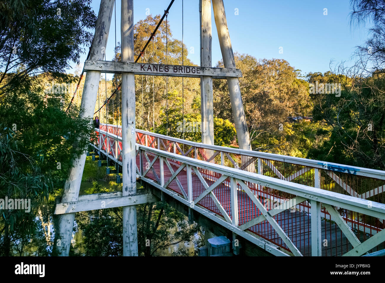 Historic bridge in bushland in Yarra Bend Park, Melbourne, Victoria, Australia Stock Photo