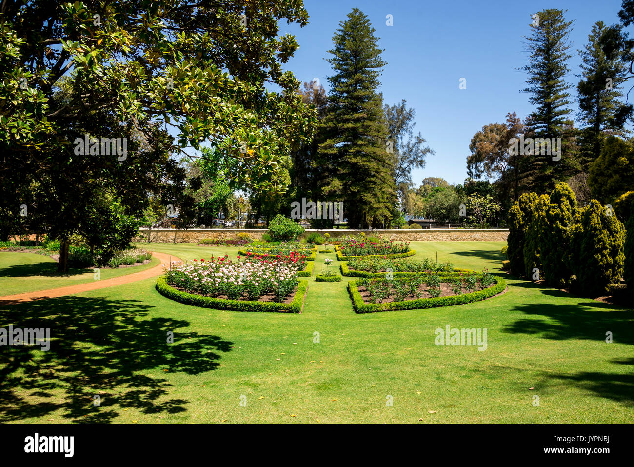 Landscaped Gardens with flower beds at Government House residence in