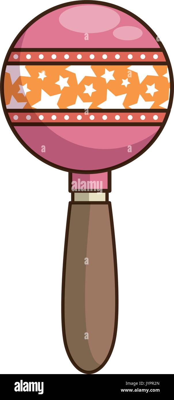 Baby rattle toy over white background vector illustration Stock Vector ...