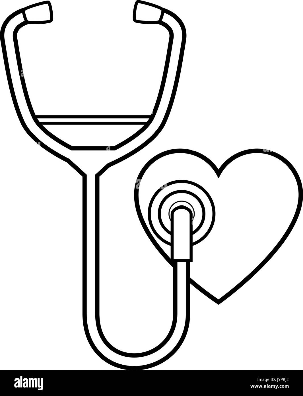 Stethoscope heart Black and White Stock Photos & Images - Alamy