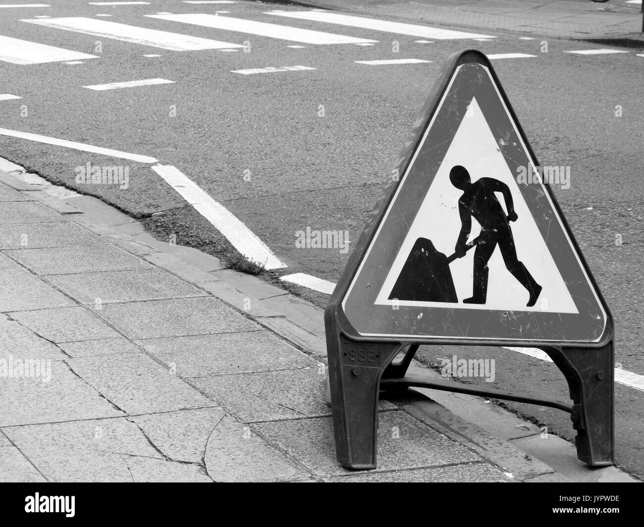Roadworks Black and White Stock Photos & Images - Alamy