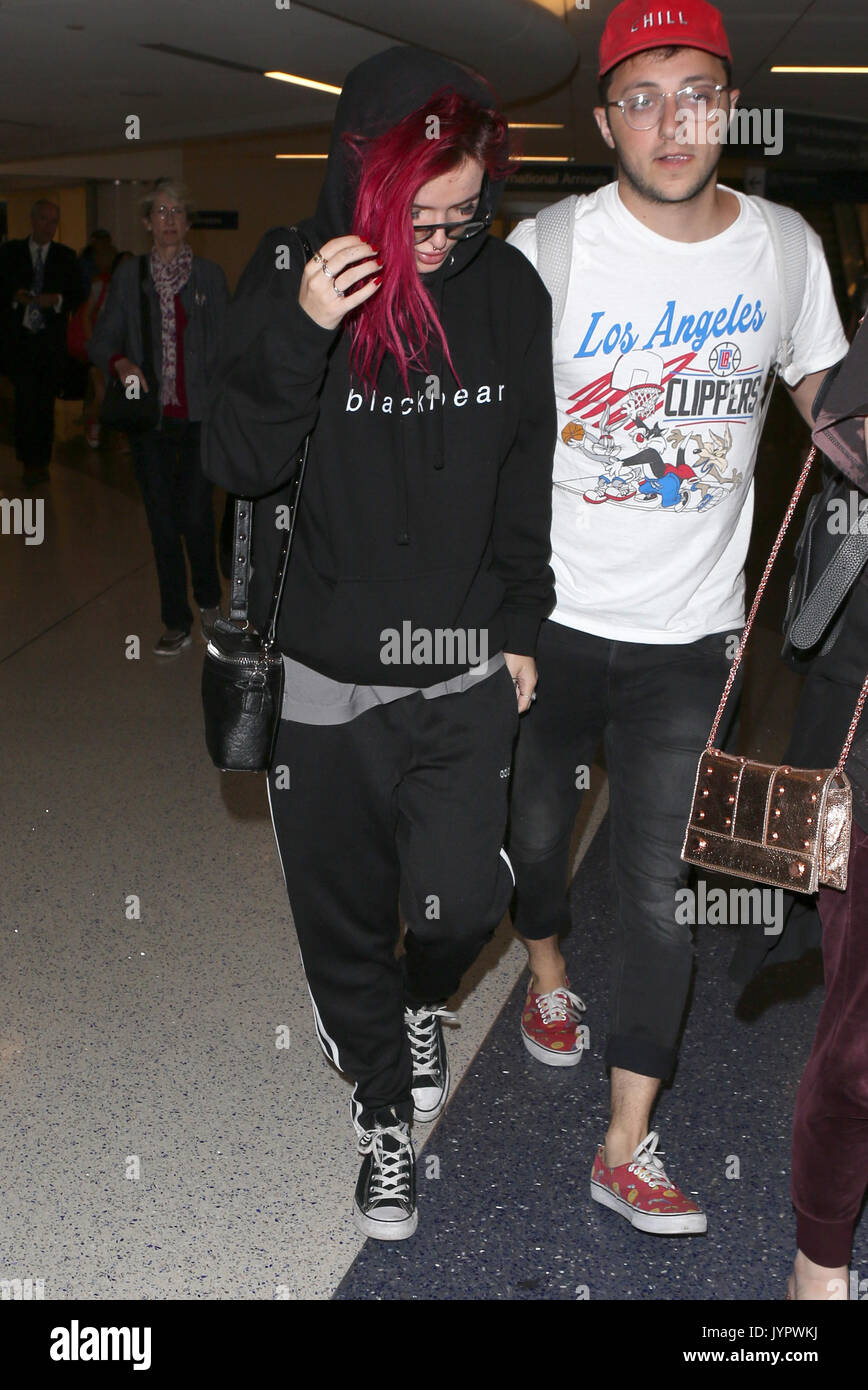 Bella Thorne arrives at Los Angeles International (LAX) Airport with a