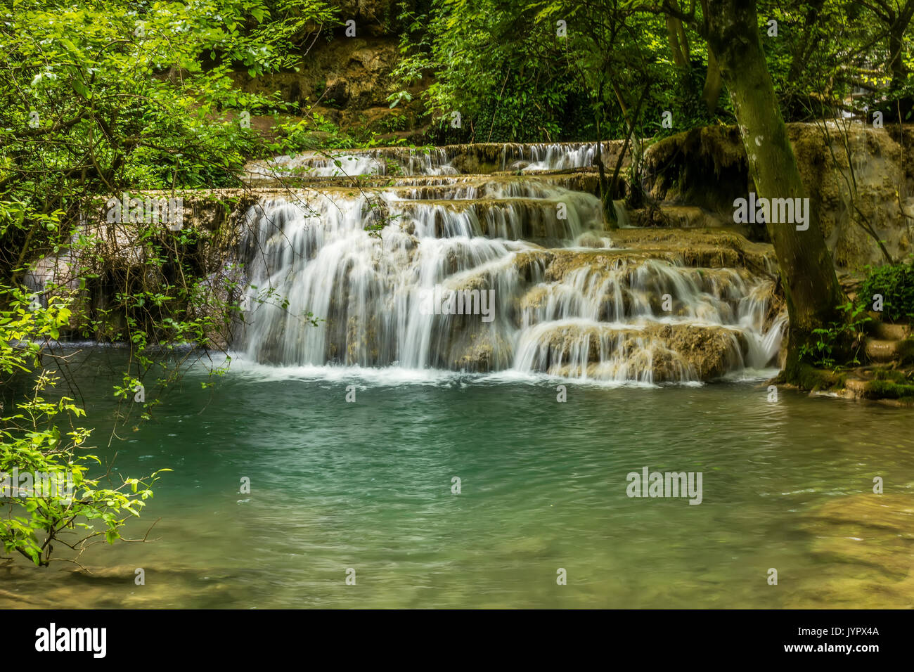 Krushunski waterfall, situated in Bulgaria, Europe Stock Photo