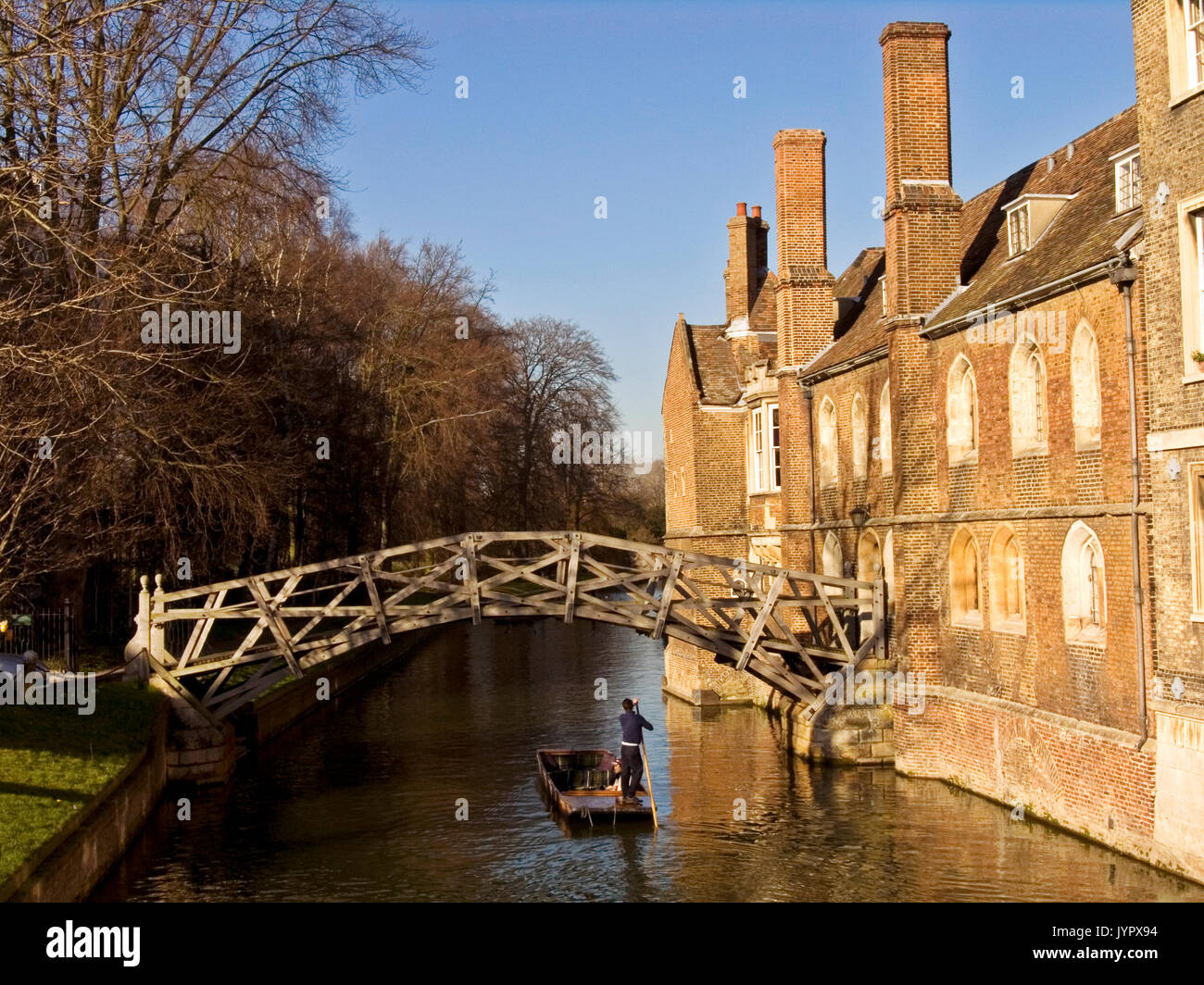 Mathematical Bridge Cambridge Stock Photo
