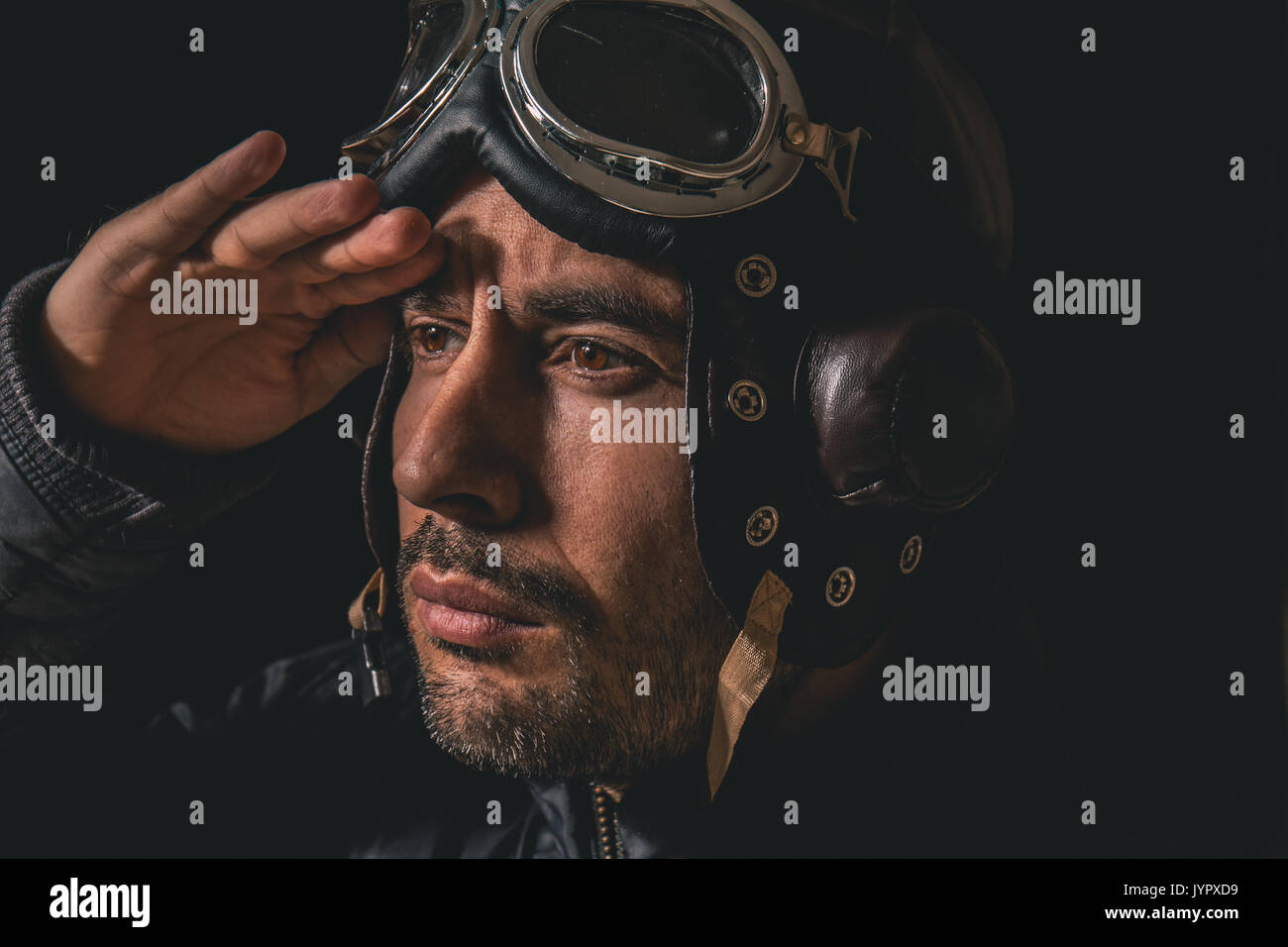 Vintage Motorcycle Helmet And Goggles High Resolution Stock Photography