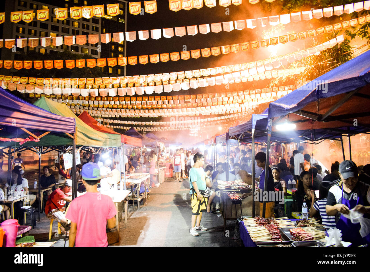 Roxas night market. street food festival Davao Stock Photo