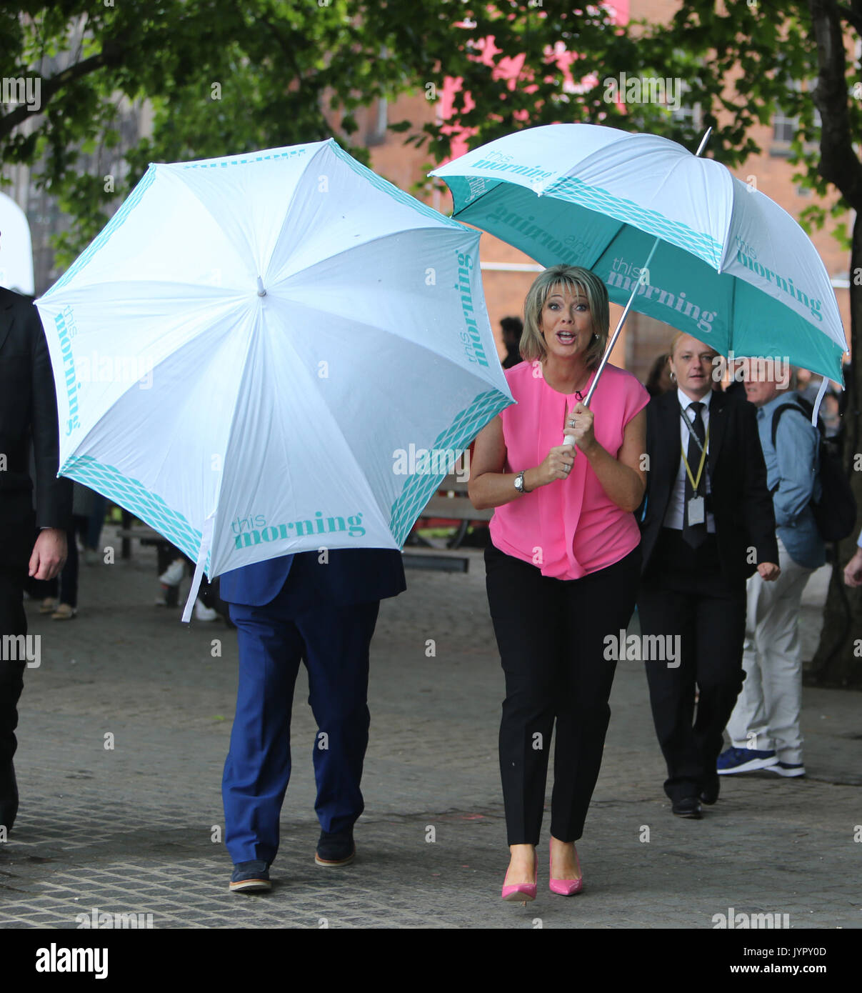 Eamonn Holmes and Ruth Langsford filming outside ITV Studios Featuring 