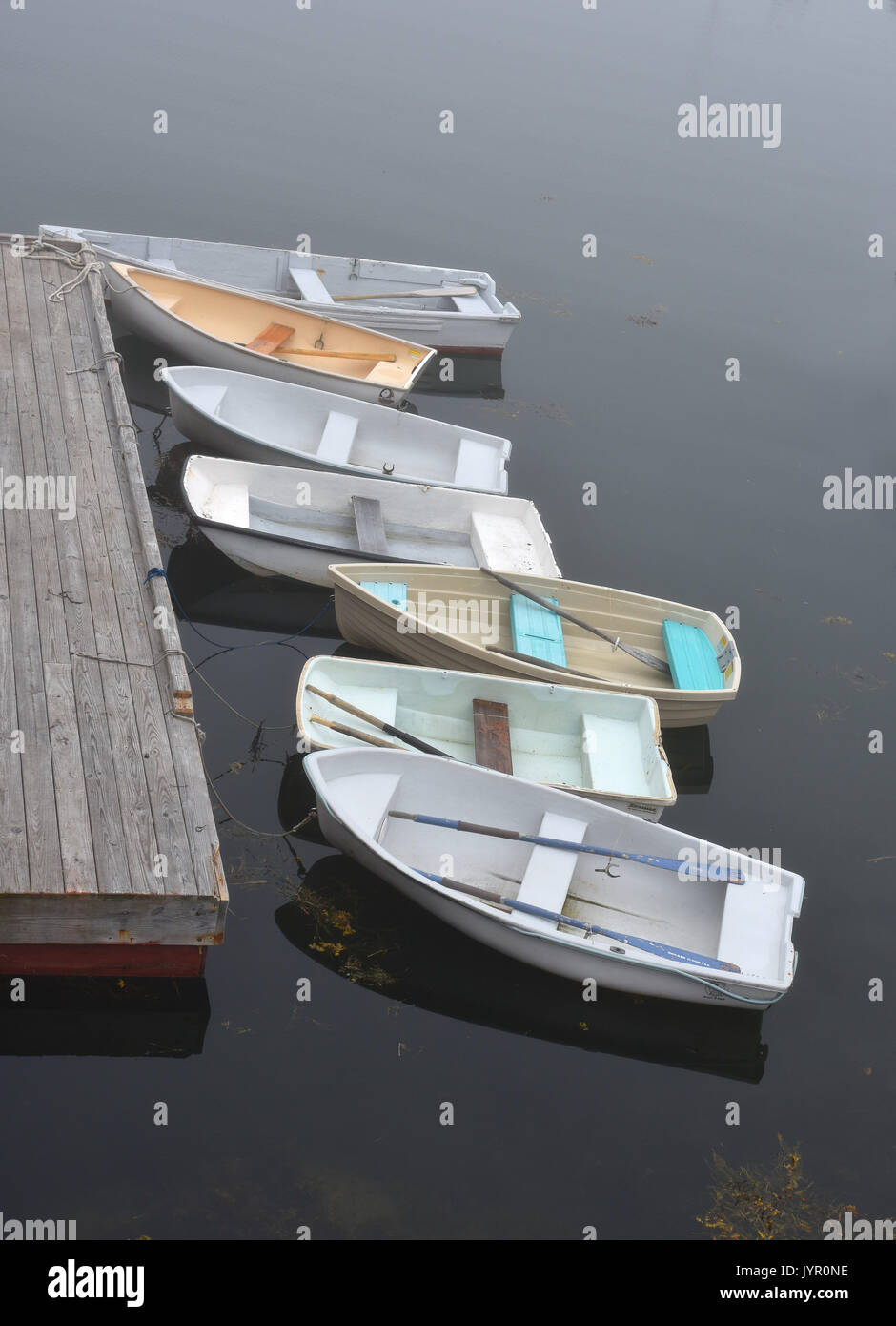The dingy dock at Cundy's Harbor, Maine Stock Photo
