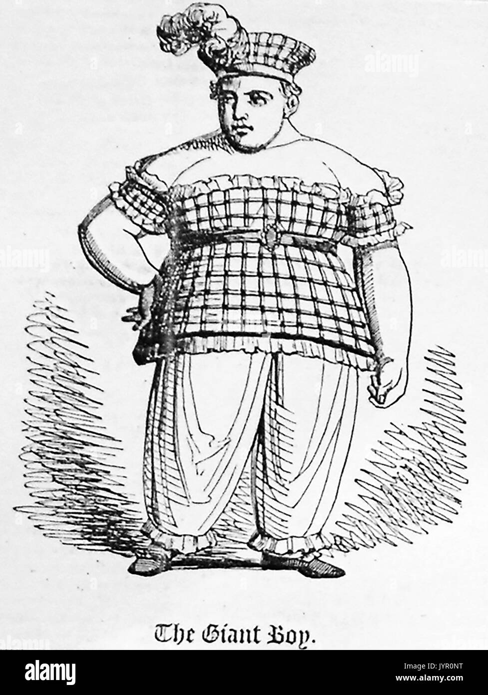 1820  A real UK fairground 'freak show' character known as The Fat Boy, said to have been born in Glasgow and was the son of a Manchester traveller Stock Photo