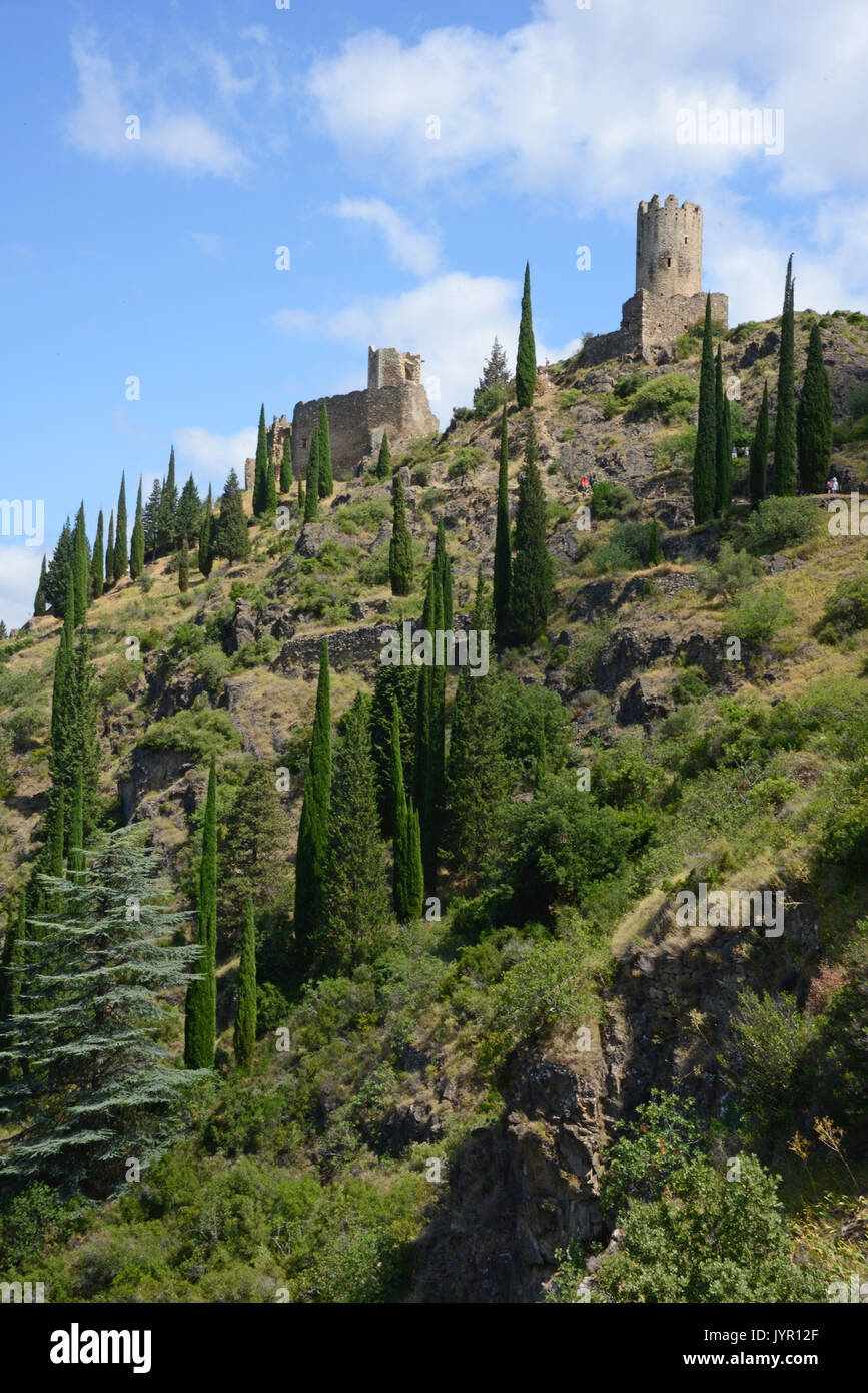 Cathar castles, Lastours, France Stock Photo - Alamy