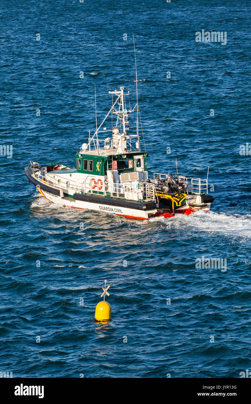 Guardia civil patrol boat in the harbour at the port of Santander Spain Stock Photo