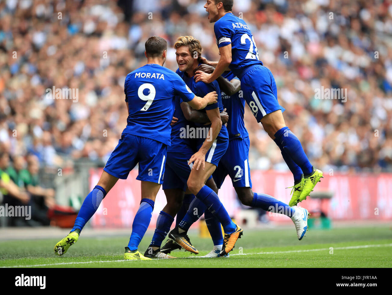 Alonso Goal Chelsea's Marcos Alonso celebrates scoring his side's first goal of the ...