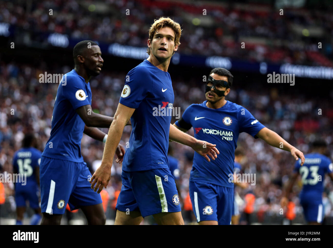 Alonso Goal Chelsea's Marcos Alonso celebrates scoring his side's second goal of ...