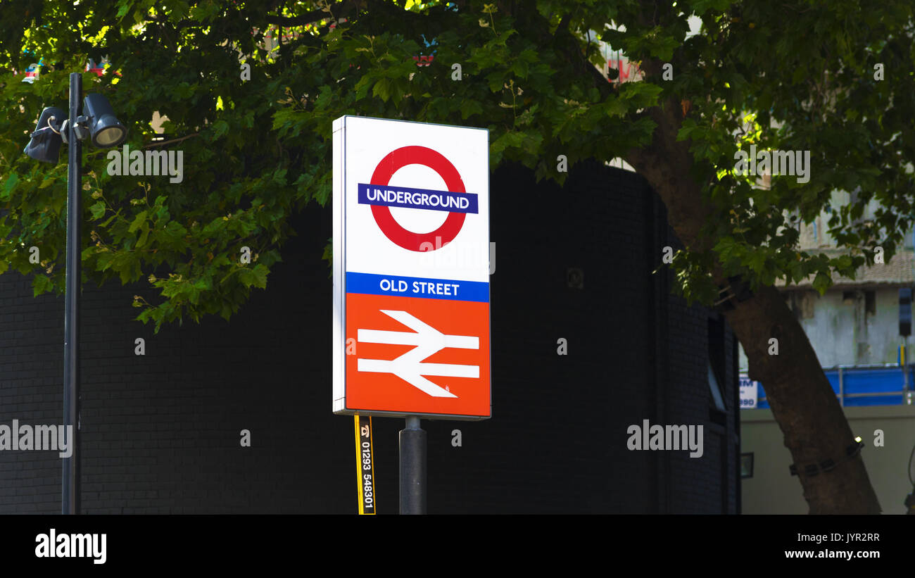 Old Street Tube Station sign, London, UK. Stock Photo