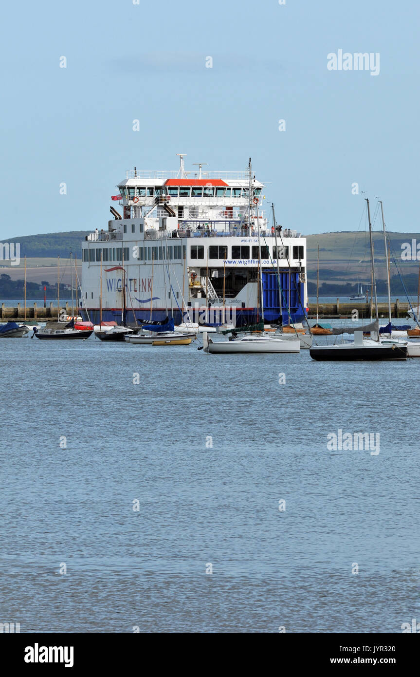 The Isle of Wight ferry on the lymington to Yarmouth crossing operated