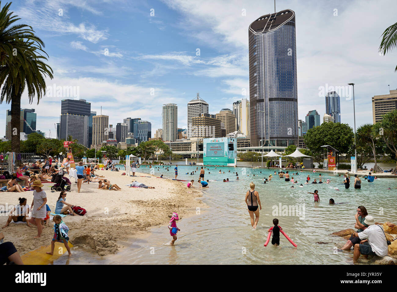 city beach at Southbank, Brisbane, Australia Stock Photo