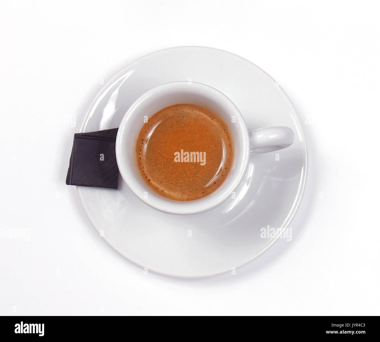 Italian espresso coffee in small cup on white background Stock Photo