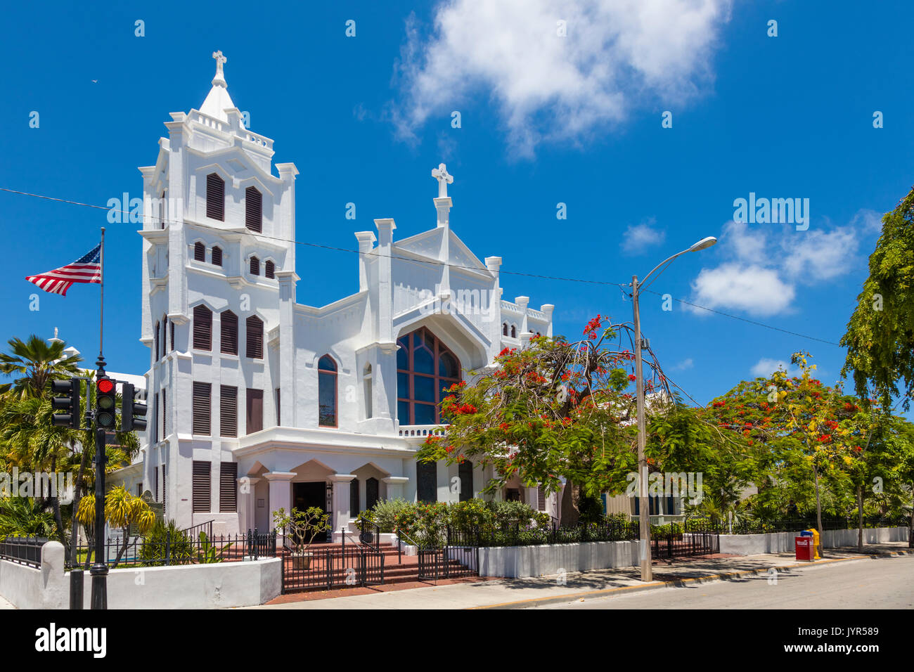 St. Paul's Episcopal Church 'Historic Key West's Church' on Duval Street in Key West Florida Stock Photo