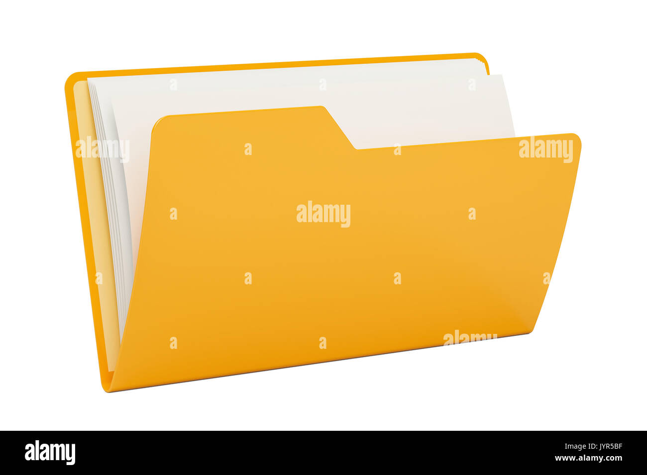 Yellow computer folder icon, 3D rendering isolated on black background ...