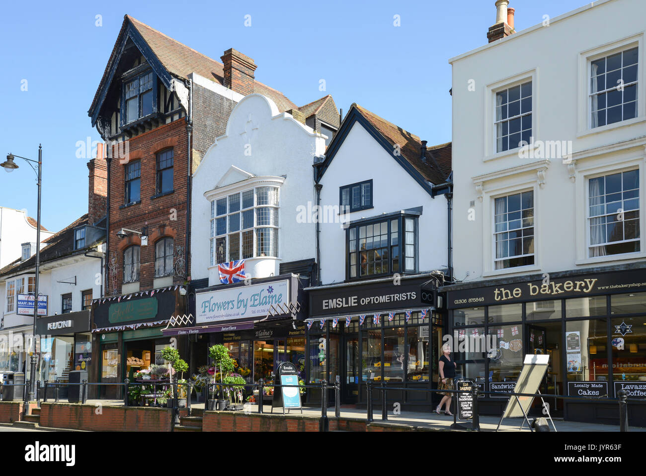 Dorking High Street, Dorking, Surrey, England, United Kingdom Stock Photo